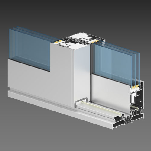 ALT SL160 junction: SL160.0101 frame profile, two active sashes (one sash can be fixed)