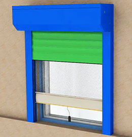 Roller shutter systems with integrated mosquito net