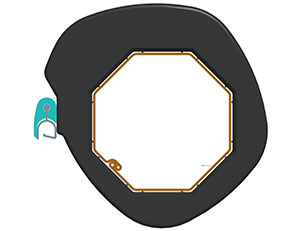 Зацеп пружины SS190RDS расположить относительно  дистанционного кольца так, как показано на рисунке, во избежание неправильной  намотки профиля